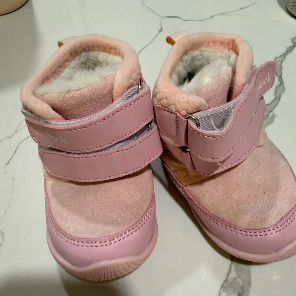 Amazon Pink Kids Boots with Velcro Straps